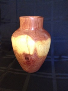 8 ½ inch wooden vase by artist George Bohlander