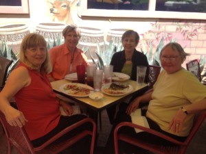 l. to r. - Earlene Fowler, Judy Starbuck, Yours Truly, Carolyn Hart